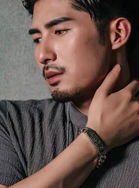 新品时尚六字真言梵文马尾辫手链