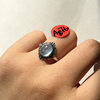 Natural aquamarine ring free shipping retro copper holder