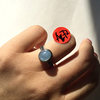 Natural aquamarine ring free shipping retro copper holder