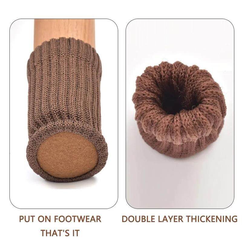 4PCS Knitted Chair Leg Silent Protection Cover Door Handle - 图1