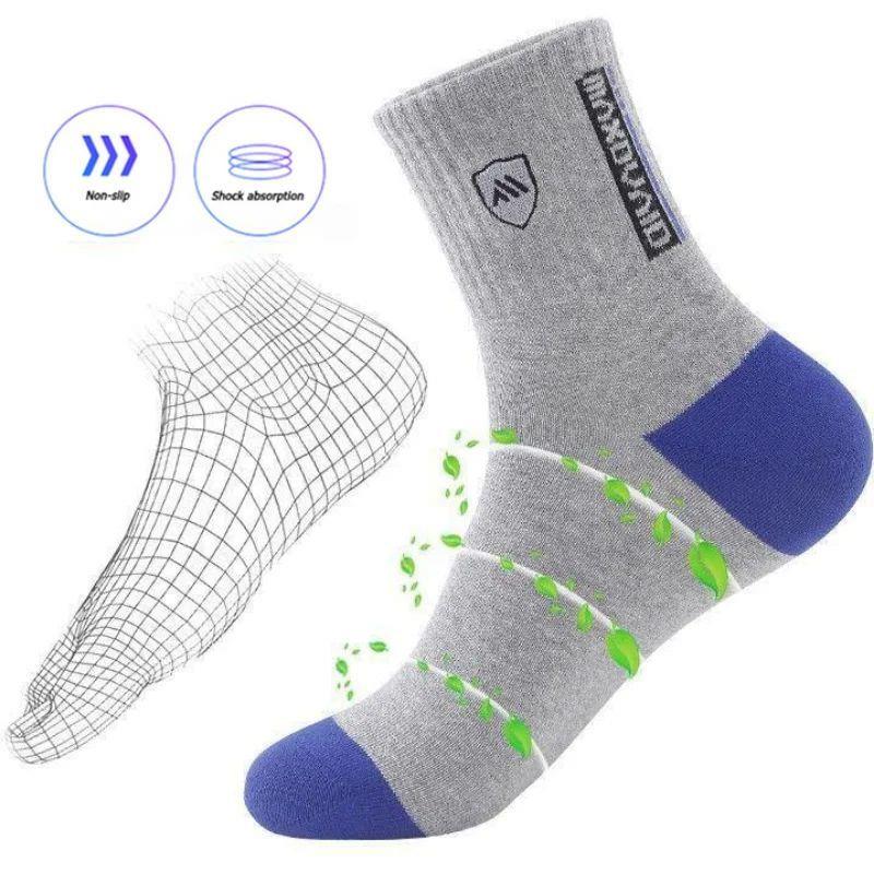 1/5Pairs Apring and Fall Mens Sports Socks Comfortable Baske - 图1