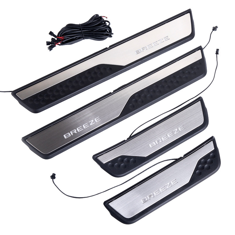 适用于皓影crv门槛条带灯迎宾踏板门槛贴led不锈钢门槛防踩保护贴 趣品店