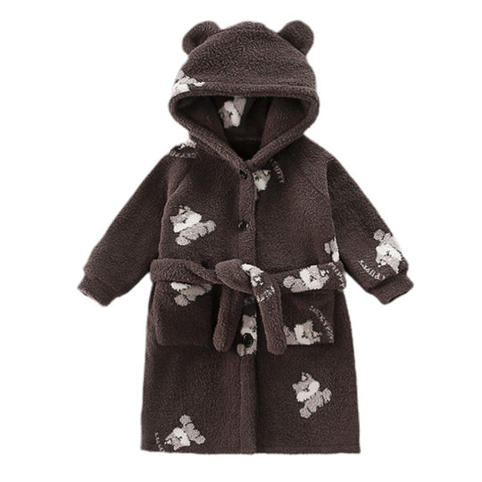 Autumn and winter boys' pajamas children's flannel thickened home