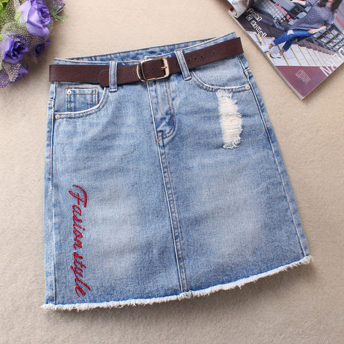 牛仔裙半身裙女2025新款春夏季弹力a字裙子高腰包臀防走光裙短裙 - 图1
