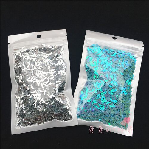 2*7mm小海豚亮片手工DIY水晶泥星星填充物装饰镭射美甲饰品800片 - 图3