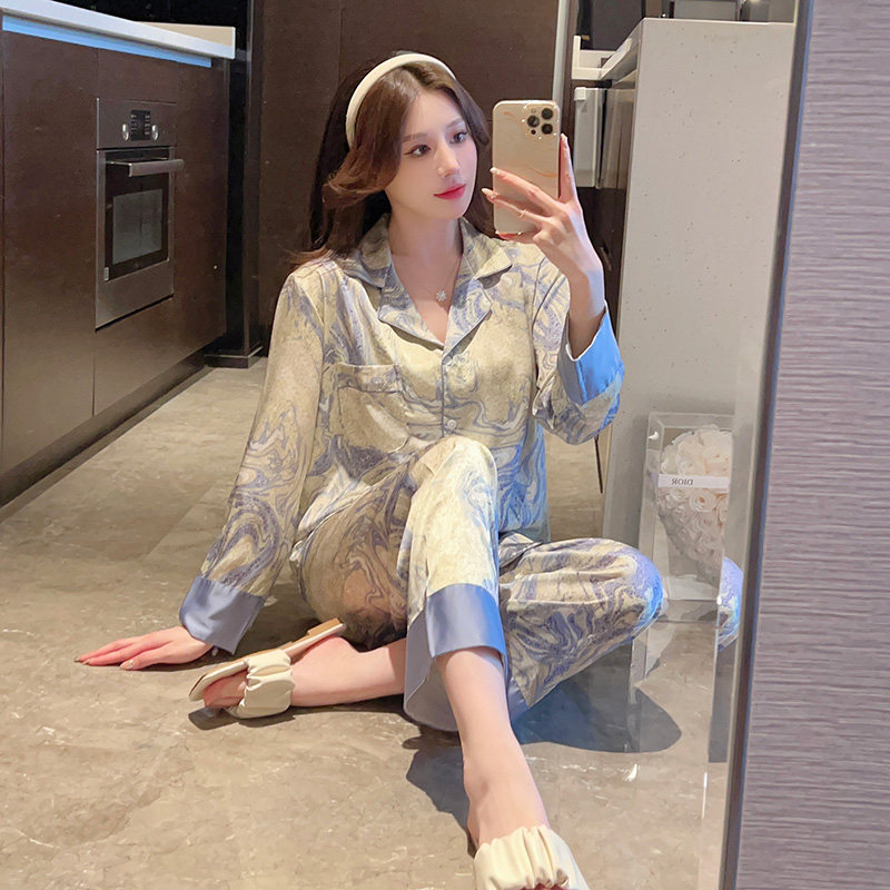 轻奢款冰丝2023年新款春秋款睡衣 罗米顿睡衣/家居服套装