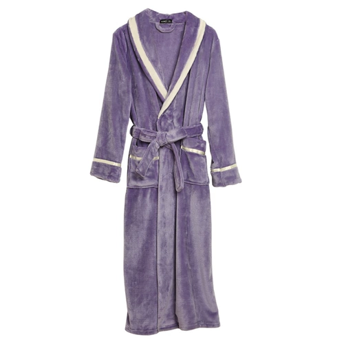 Зимний длинный банный халат, мужская демисезонная коралловая бархатная фланелевая пижама для влюбленных, увеличенная толщина, 2024 года