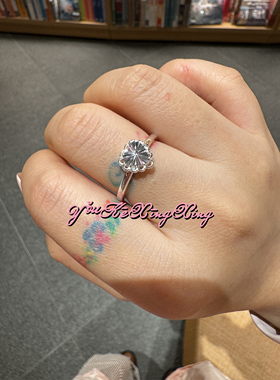 有颗星星女S925复古爱心车花戒指