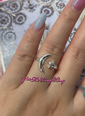 有颗星星女S925轻奢浪漫星月戒指