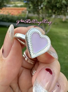 有颗星星女S925银甜酷爱心戒指