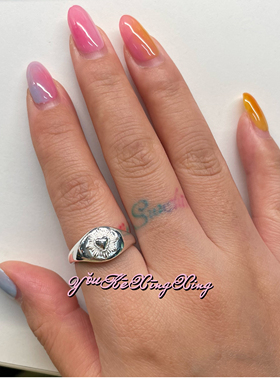 有颗星星女S925轻奢爱心徽章戒指