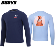 2024 Spring Summer New products Korea BGOVS badminton clothes men and women in the same sports long sleeves T-shirt speed dry blouses thick