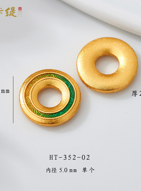 韩卡缇古法沙金久不掉色吊坠隔珠