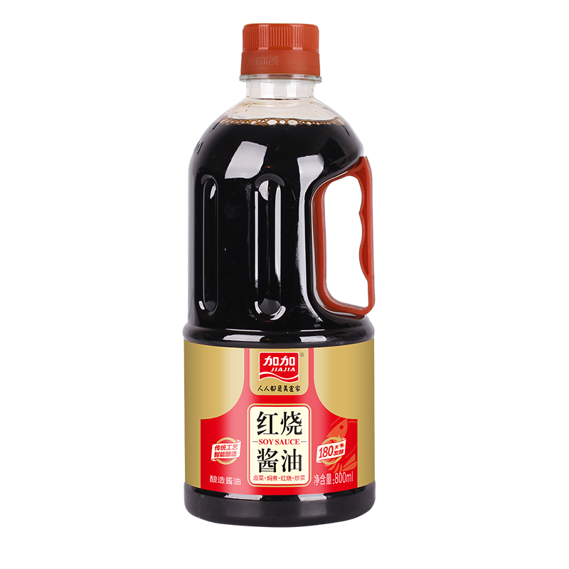 加加 红烧酱油(PET)800ml 酿造酱油炒菜红烧上色老抽酱油调味品料