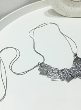 凹凸不平光面棱形抽拉式项链