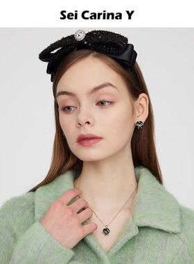 Sei Carina Y心系你蝴蝶结爱心项链女小众轻奢吊坠