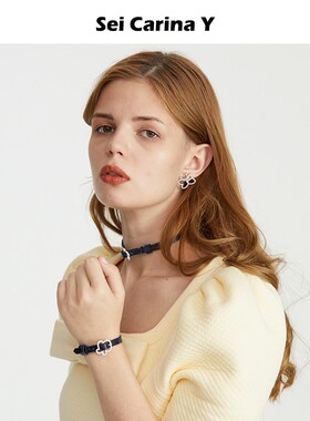 SeiCarinaY小花扣牛皮手链