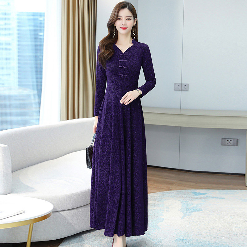 旗袍改良版春秋装2020年新款连衣裙 hmiu韩缪连衣裙