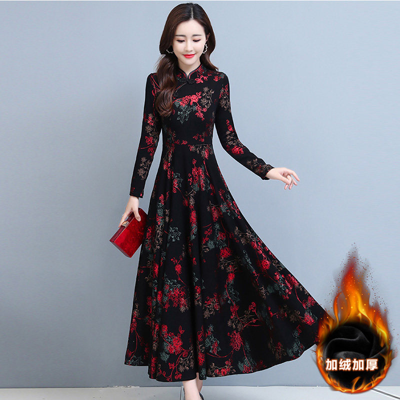 旗袍改良版爆款秋装2020年女连衣裙 hmiu韩缪连衣裙