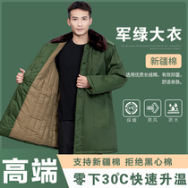 Old fashioned military coat with velvety thicken cotton coat for men and women Northeastern large cotton padded jacket Cold coulder Anti-cold coulter green big cotton clothes