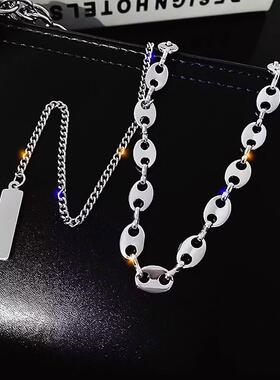 欧美朋克风金属猪鼻子项链