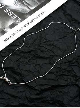 欧美冷淡风几何弹簧项链