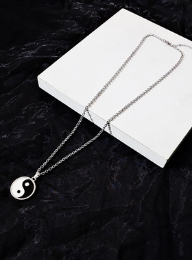 港风国潮太极八卦拼色项链