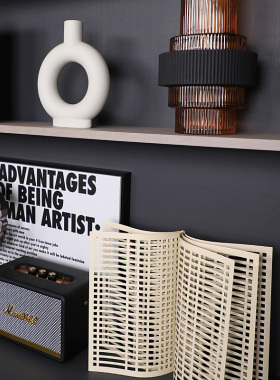 高级感书房书柜装饰摆件