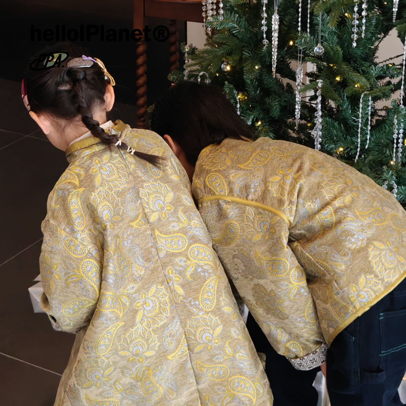 现ppapa 新中式腰花提花夹棉年款外套秋冬保暖儿童过年服 1013185,淘宝优惠券,粉丝福利购,淘宝优惠卷