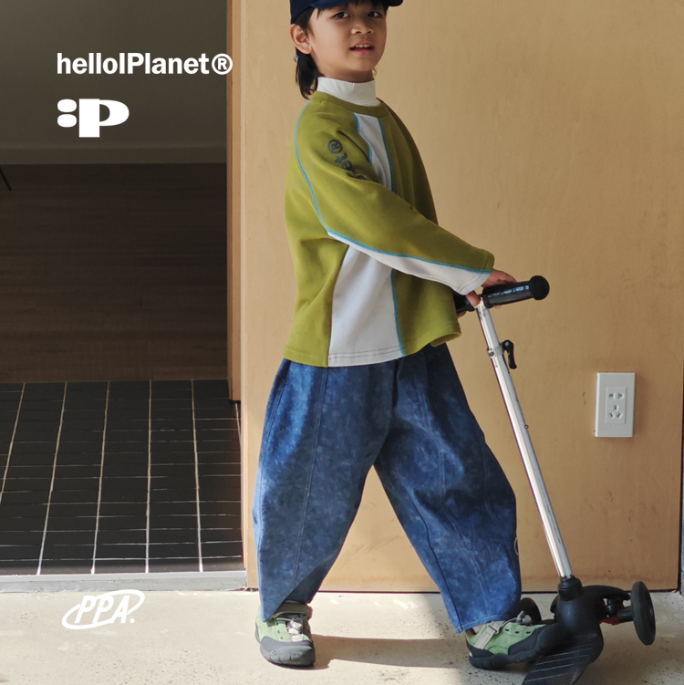 现ppapa加绒南瓜裤纯色洗水中大童中性梭织气球九分裤 1013012 - 图0