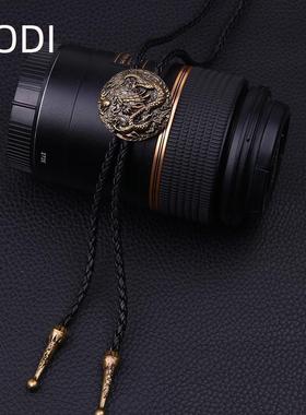 复古个性外搭毛衣链dragon龙民族风毛衣链皮革长款项链百搭高级感