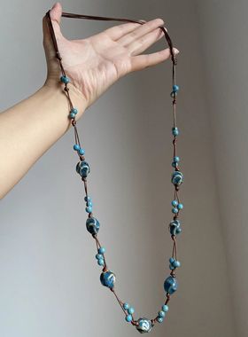 复古陶瓷串珠不规则项链