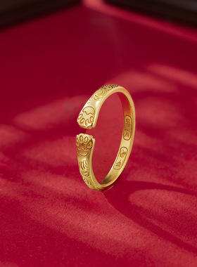 银质花卉开口可调高级感戒指