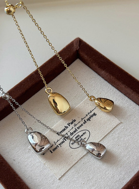 金色水滴吊坠项链女长款细链