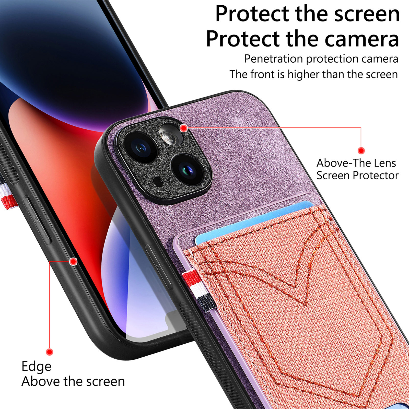 简约插卡手机壳适用于苹果14promax手机壳iPhone15promax保护套苹果13pro手机壳12por插卡防摔大孔11卡包16