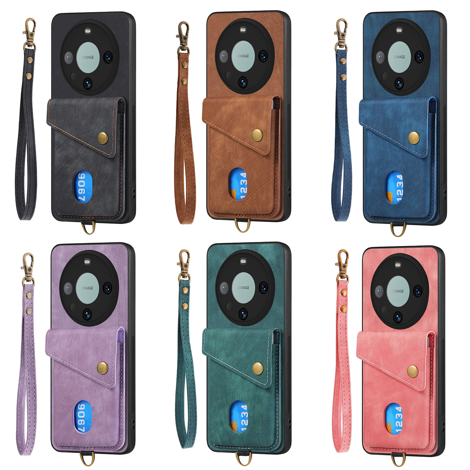 卡包一体适用华为mate60pro+手机壳手带式meta60插卡mater卡片mete腕带支架60matepro装卡华为Pura70手机壳_虎窝淘