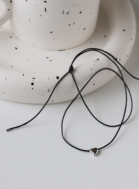 蜡绳项链芮苼钛钢镀金