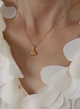 小裙子项链美拉德鱼尾锁骨链钛钢