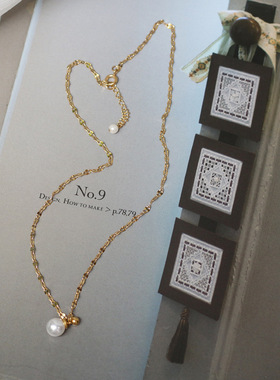 珍珠项链钛钢镶嵌珍珠嘴唇连女