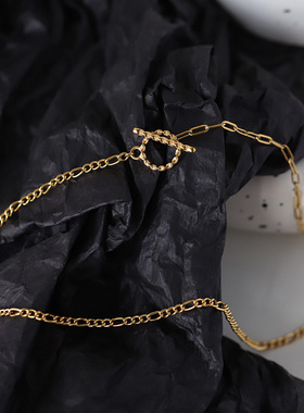 拼接链条时尚OT扣费解罗链项链