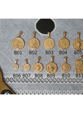 复古吊坠芮苼钛钢镀金女