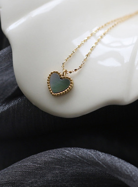 贝壳项链钛钢爱心满天星锁骨链