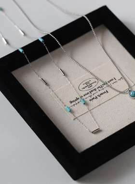 绿松石项链芮苼钛钢串珠帘女