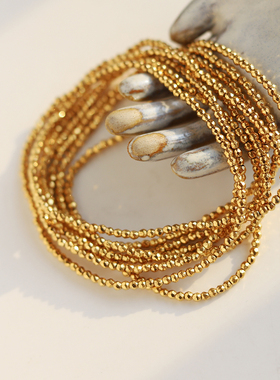 镭射手链芮苼钛钢镀金时尚