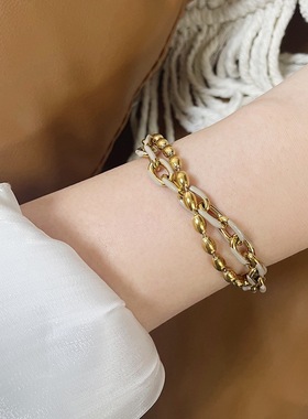 滴油手链芮苼钛钢镀金