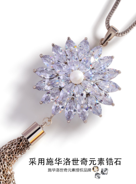 花簇长款百搭韩国高档毛衣链