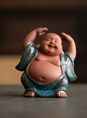 中式陶瓷弥勒佛招财摆件