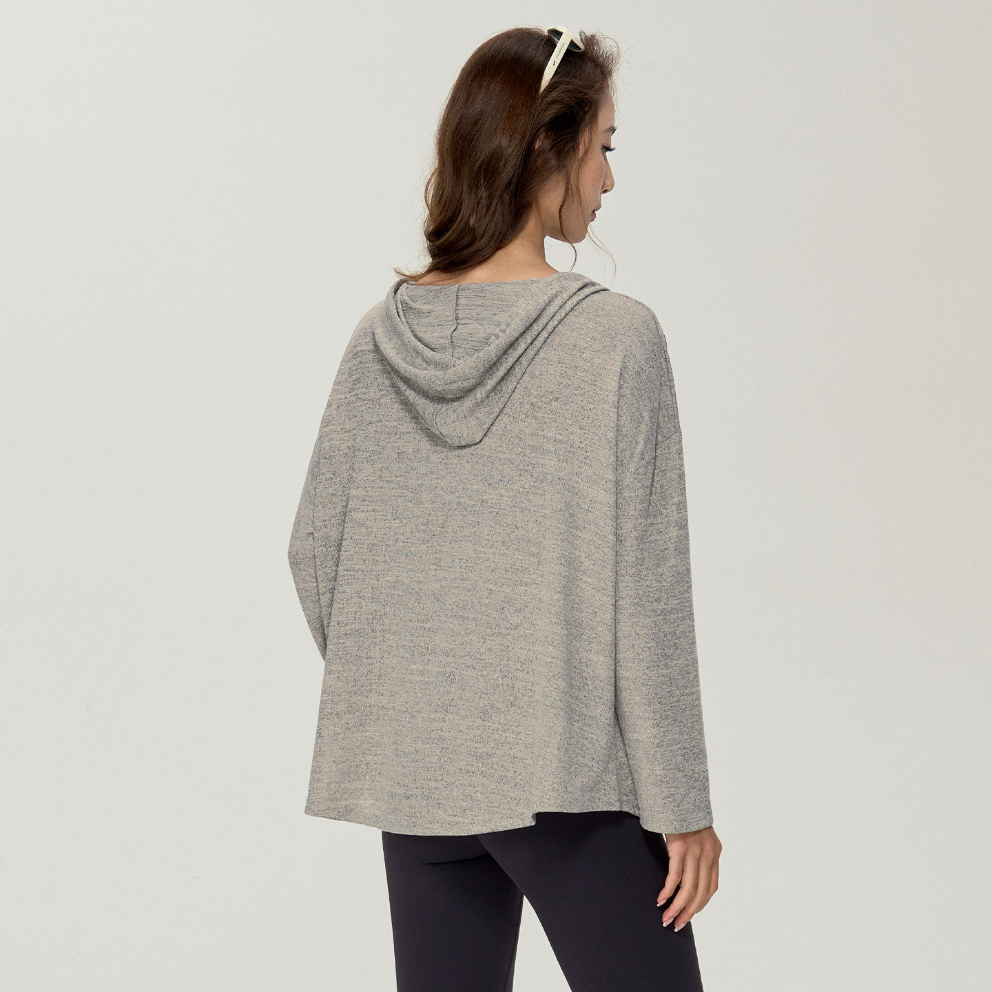 DCW连帽运动长袖女宽松显瘦普拉提针织瑜伽罩衫跑步训练健身衣秋,淘宝优惠券,粉丝福利购,淘宝优惠卷