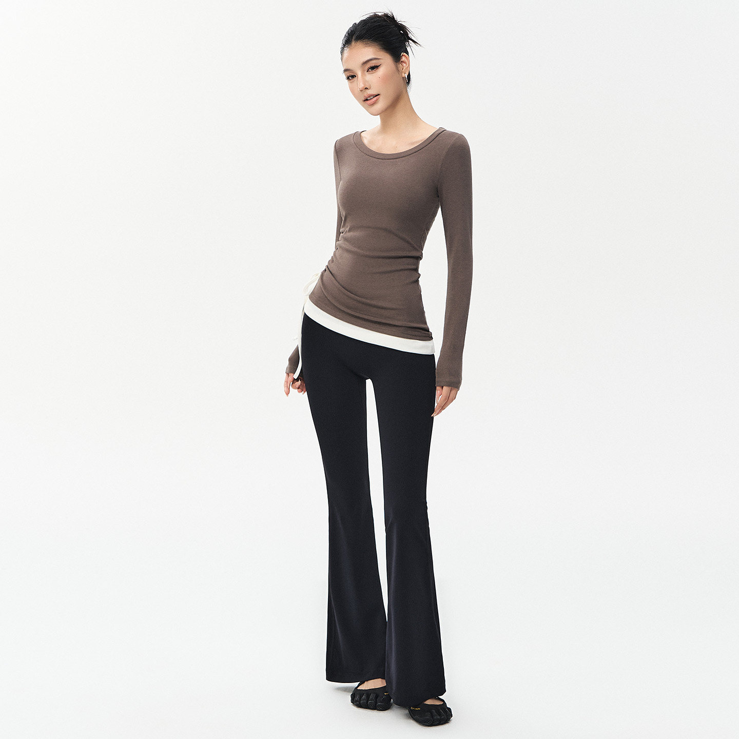 DCW瑜伽服长袖女紧身显瘦抽绳收腰健身上衣跑步训练运动t恤,淘宝优惠券,粉丝福利购,淘宝优惠卷