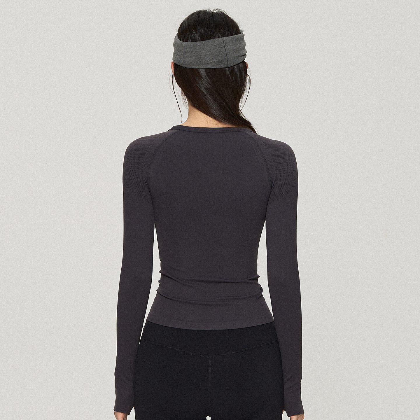 DCW普拉提瑜伽服长袖女紧身显瘦健身衣打底衫跑步训练运动上衣t恤 - 图1